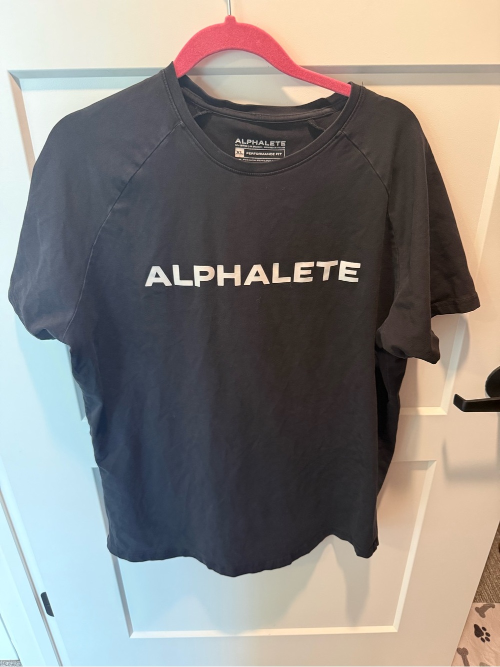 Alphalete Performance Fit T-Shirt Black Logo Athletic Gym Tee Men’s XL